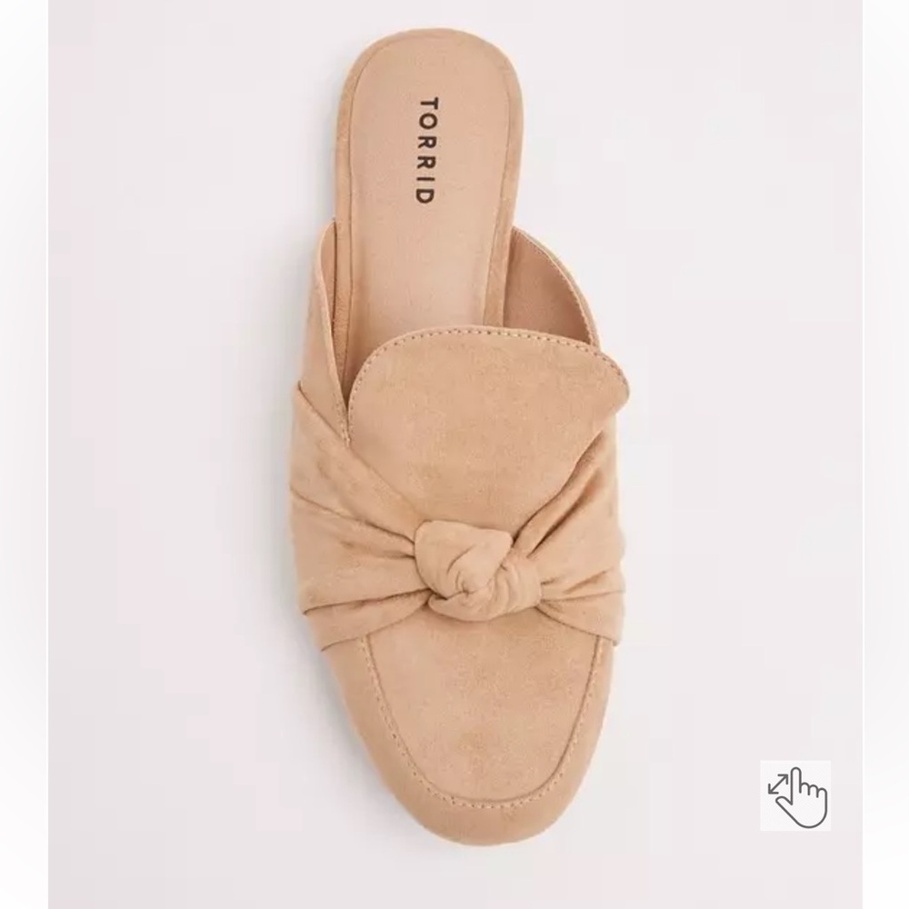 Torrid Women's Tan Faux Suede Bow Loafer Mule